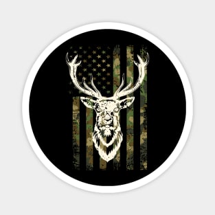 Camouflage Deer Hunting America Flag Magnet